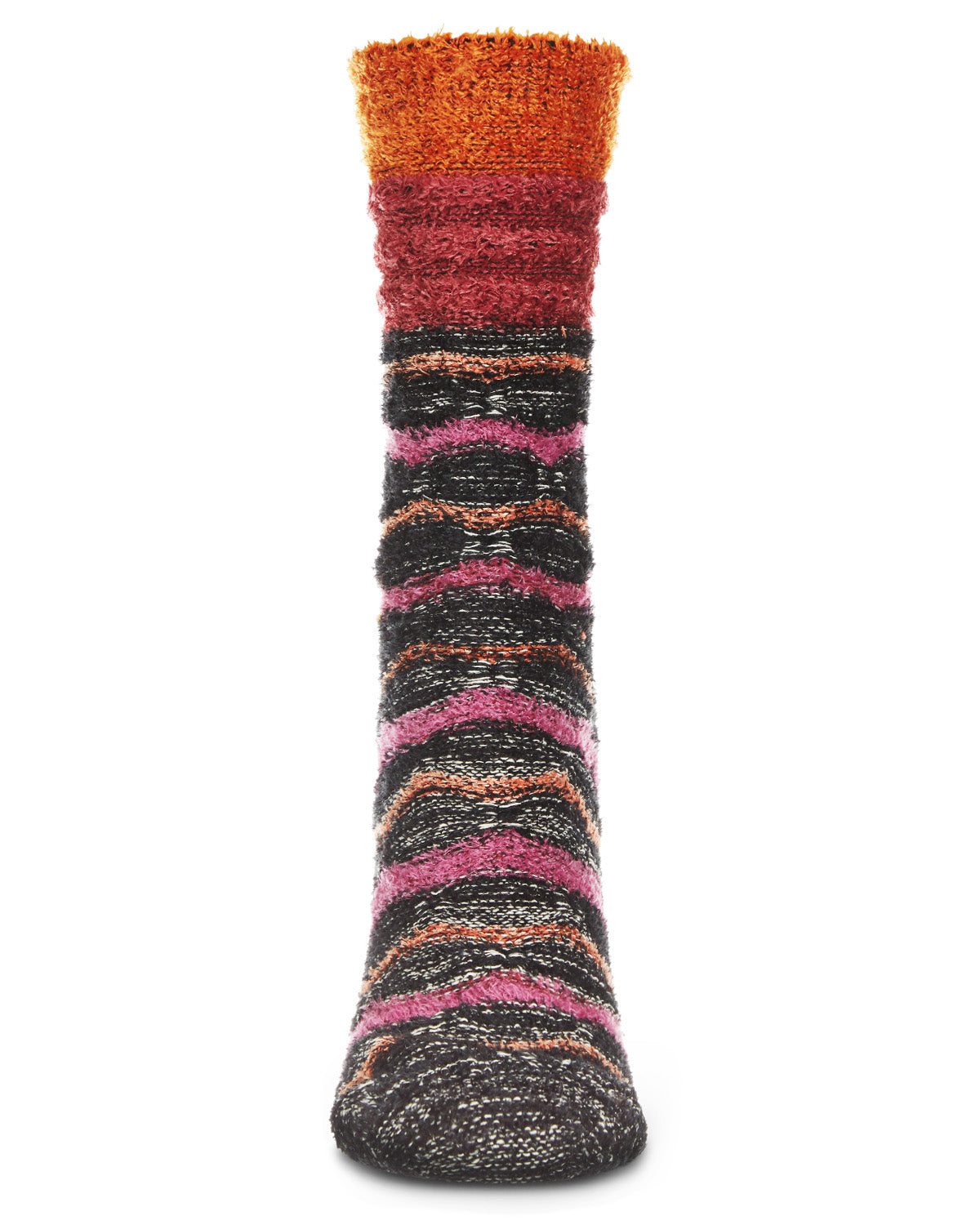 Women's Thick Chevronitty Cozy Crew Socks : Color: Black