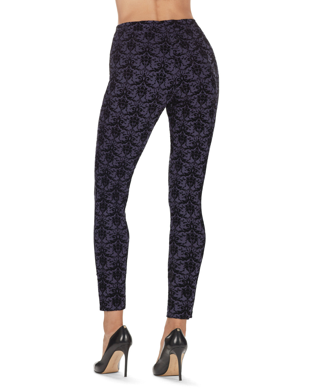 Women's Sahi Floral Damask Leggings : Color: Black/Blue