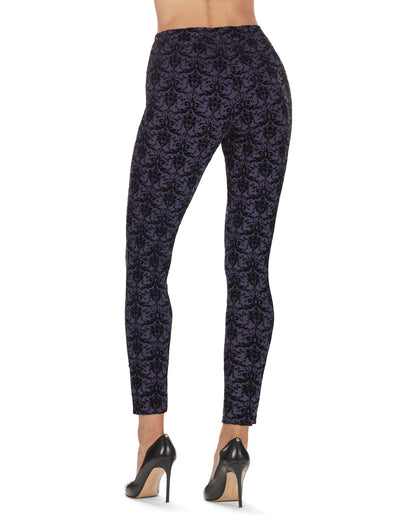 Women's Sahi Floral Damask Leggings : Color: Black/Blue