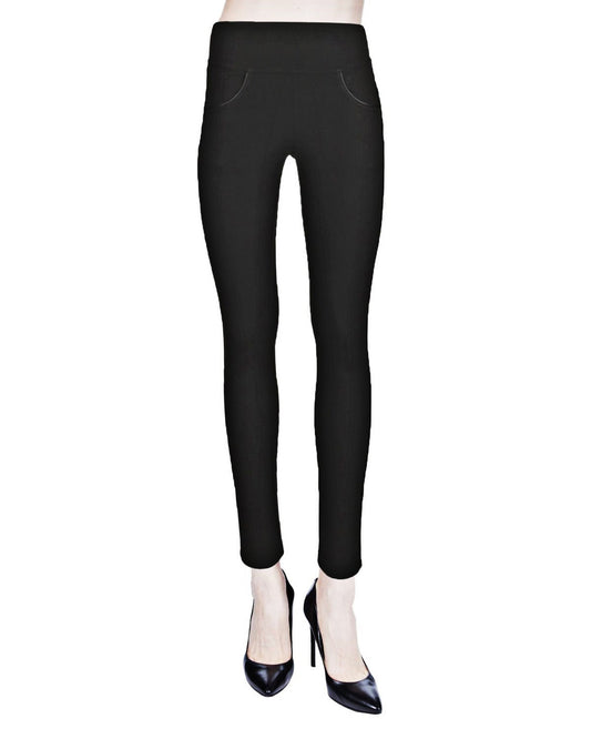 Women's High-Waist Cotton Shaping Leggings : Color: Black