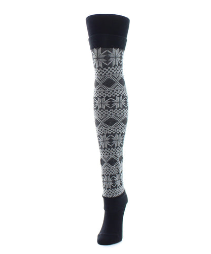 Flake Zone Cotton Blend Sweater Tights/Legwarmer : Color: Black/Black