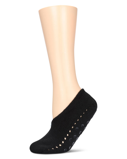 Button Weave Low-Cut Lounge Sock : Color: Black