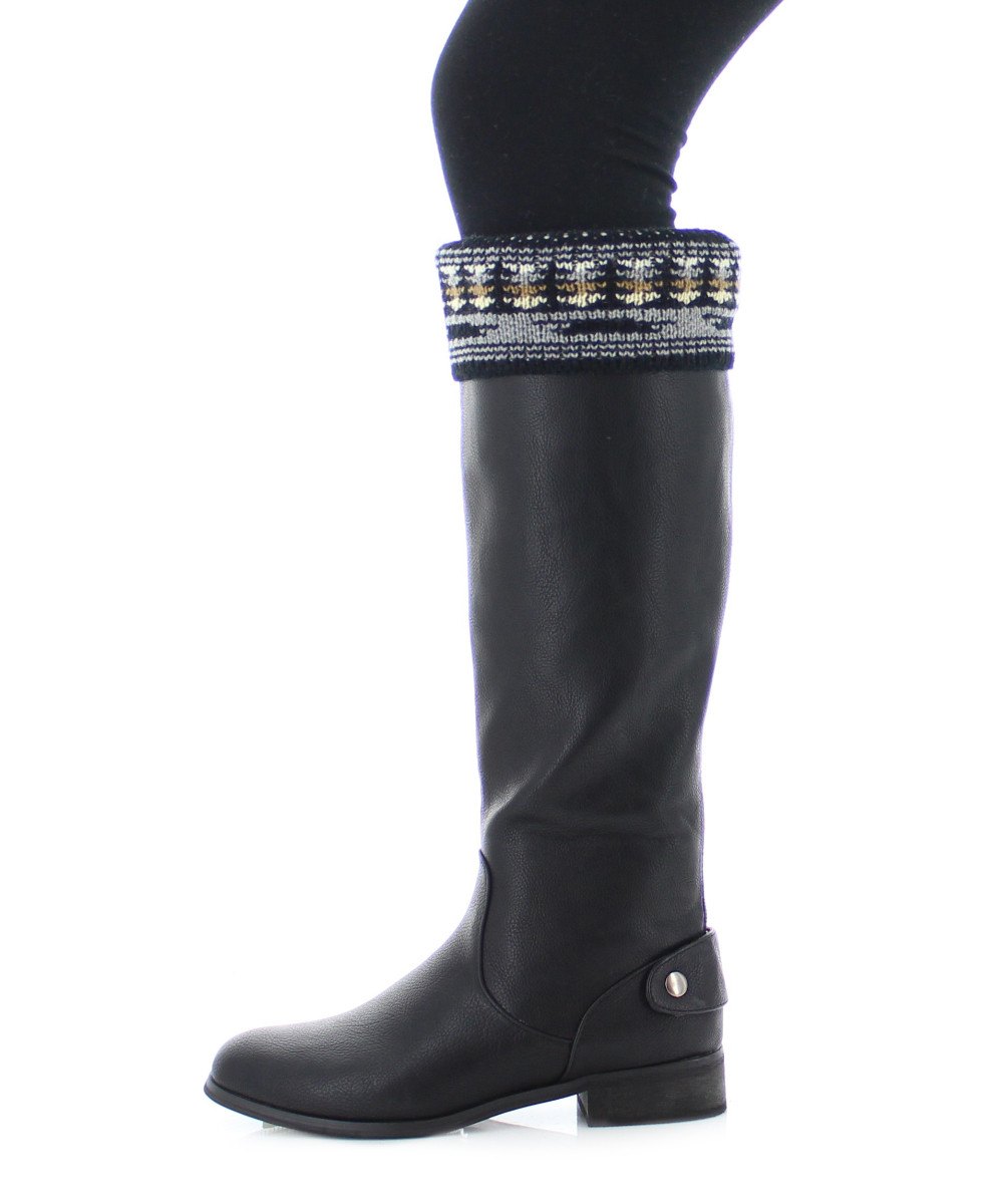 Women's Native Trend Knit Boot Topper : Color: Black