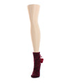 Textu Pom Ankle Length Thick Knit Lounge Socks : Color: Cabernet
