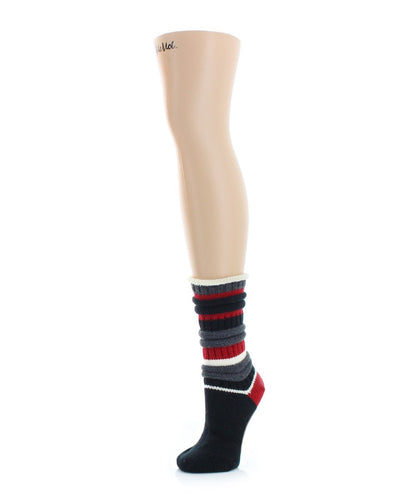Band Tint Chunky Knit Striped Boot Socks : Color: Black