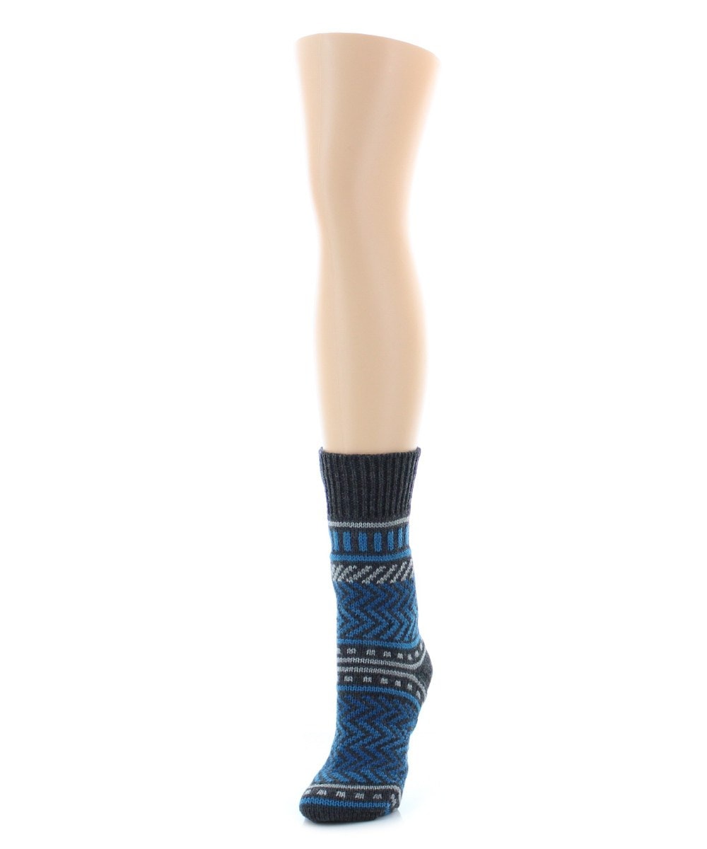Zag Dash Chunky Knit Boot Socks : Color: Dark Gray Heather