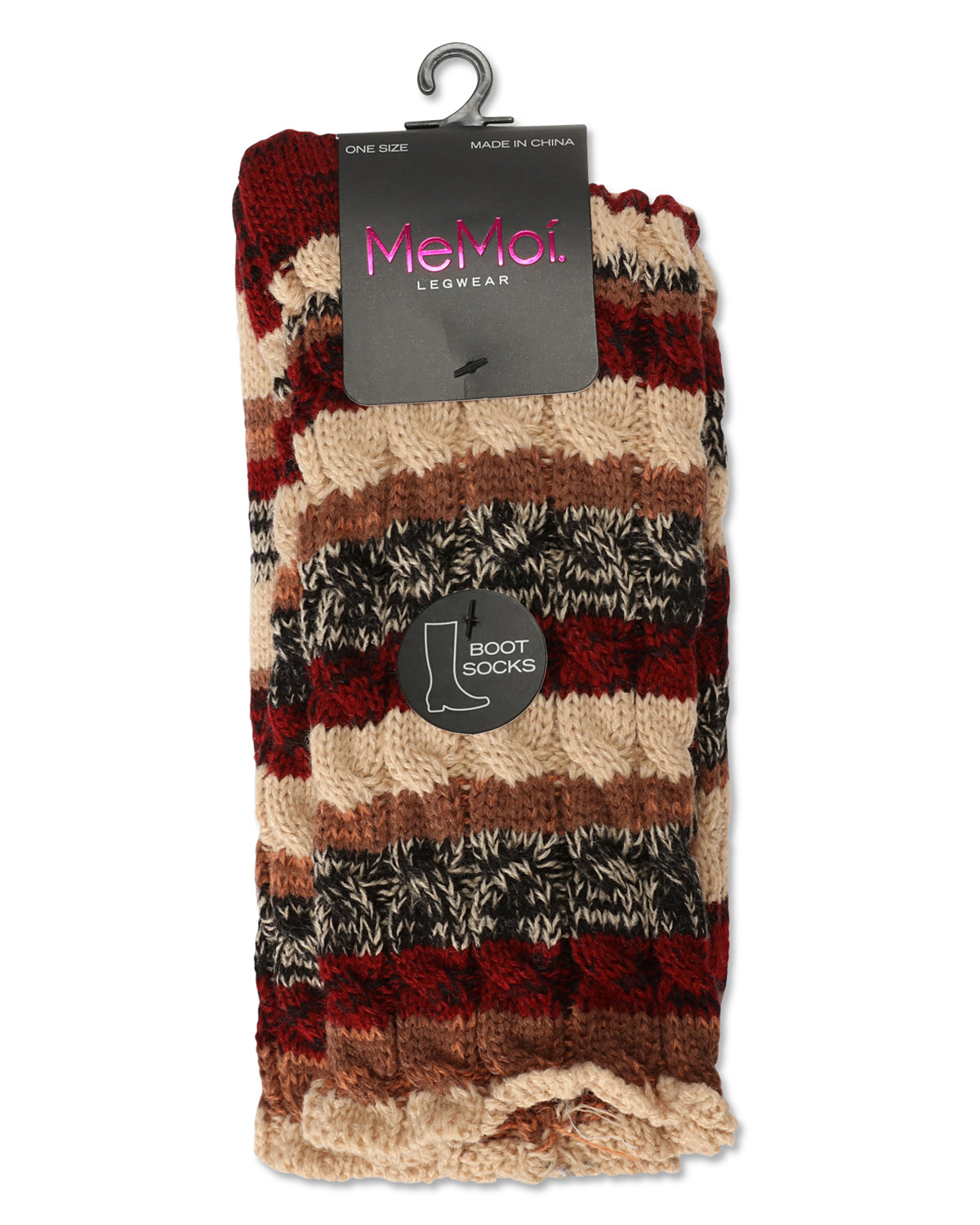 Static Tone Chunky Knit Boot Socks : Color: Black