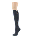 Buttonlap Chunky Knit Knee High Socks : Color: Dark Gray