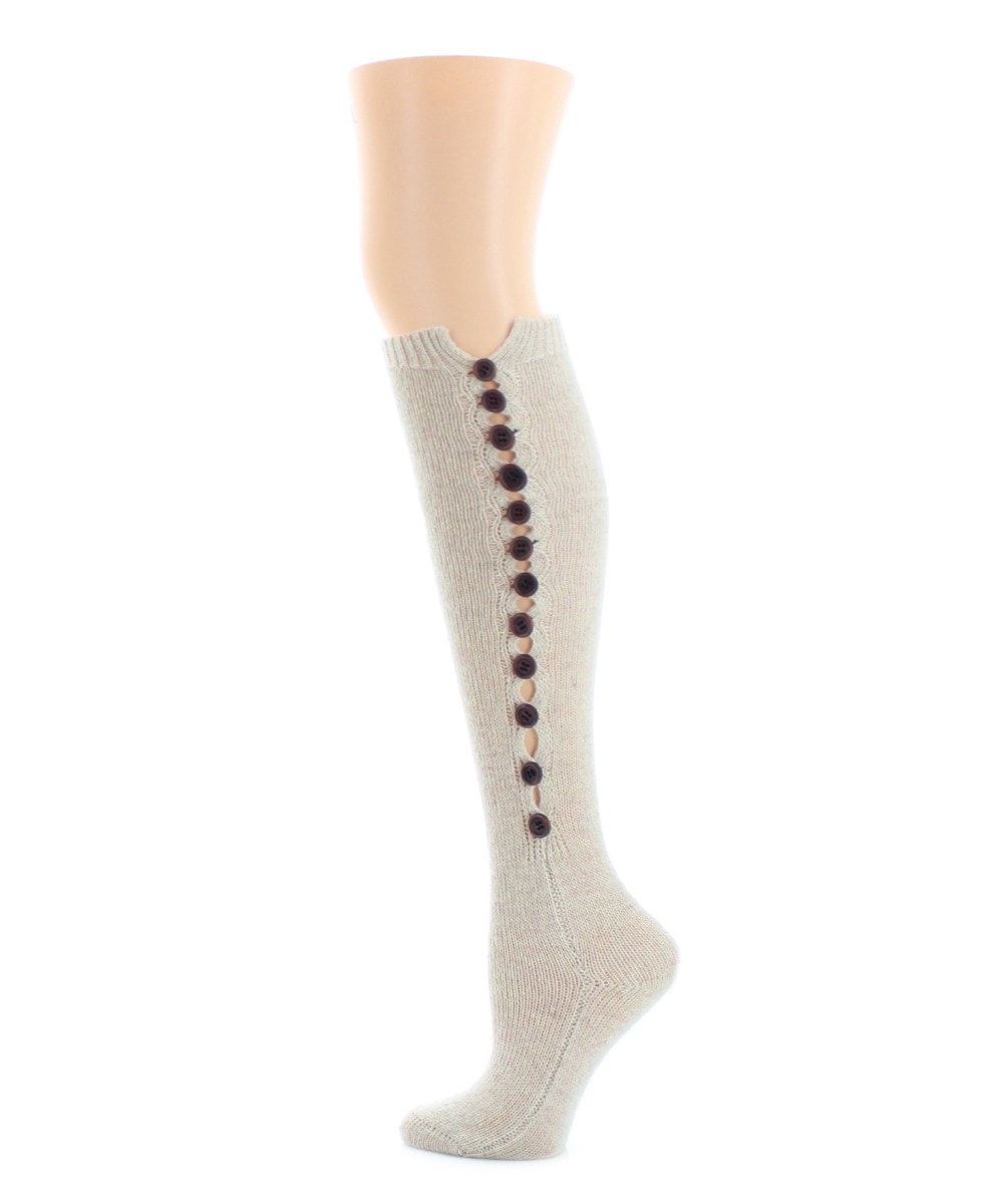 Buttonlap Chunky Knit Knee High Socks : Color: Oatmeal