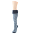Braid Tip Chunky Knit Two Tone Knee High Socks : Color: Medium Gray Heather
