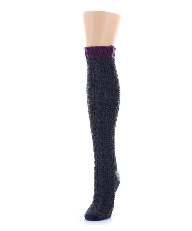 MeMoi Toe Tone Chunky Knit Knee High Socks