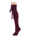 Sailors Knot Chunky Knit Over The Knee Sock : Color: Burgundy