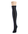 Linear Loop Chunky Knit Over The Knee Warm Socks : Color: Black