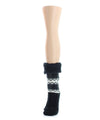 Flake Zag Sherpa-Lined Lounge Socks : Color: Black