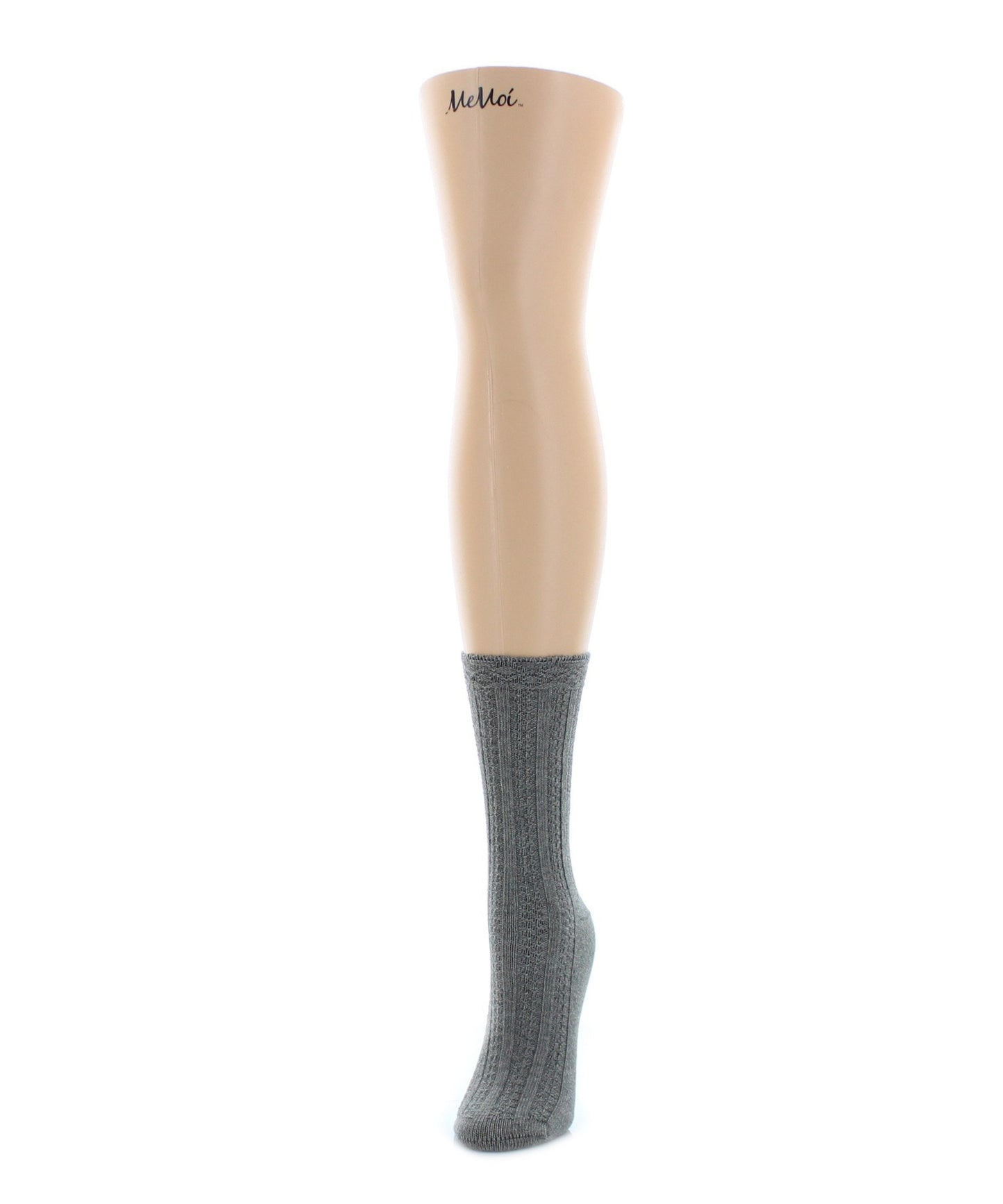 Women's Braided Patch Boot Socks : Color: Medium Gray Heather