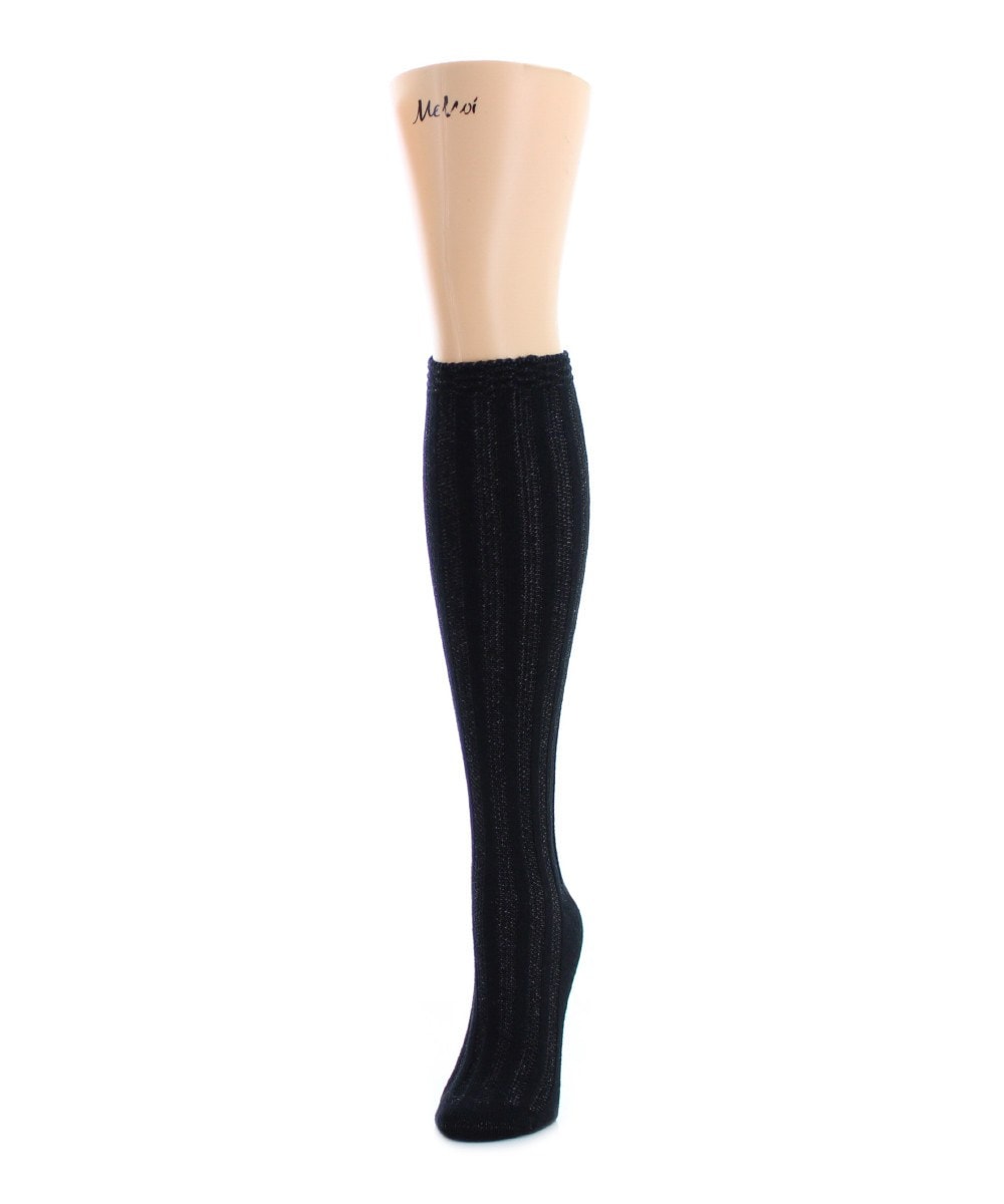 Women's Track Flow Striped Knee-High Socks : Color: Black
