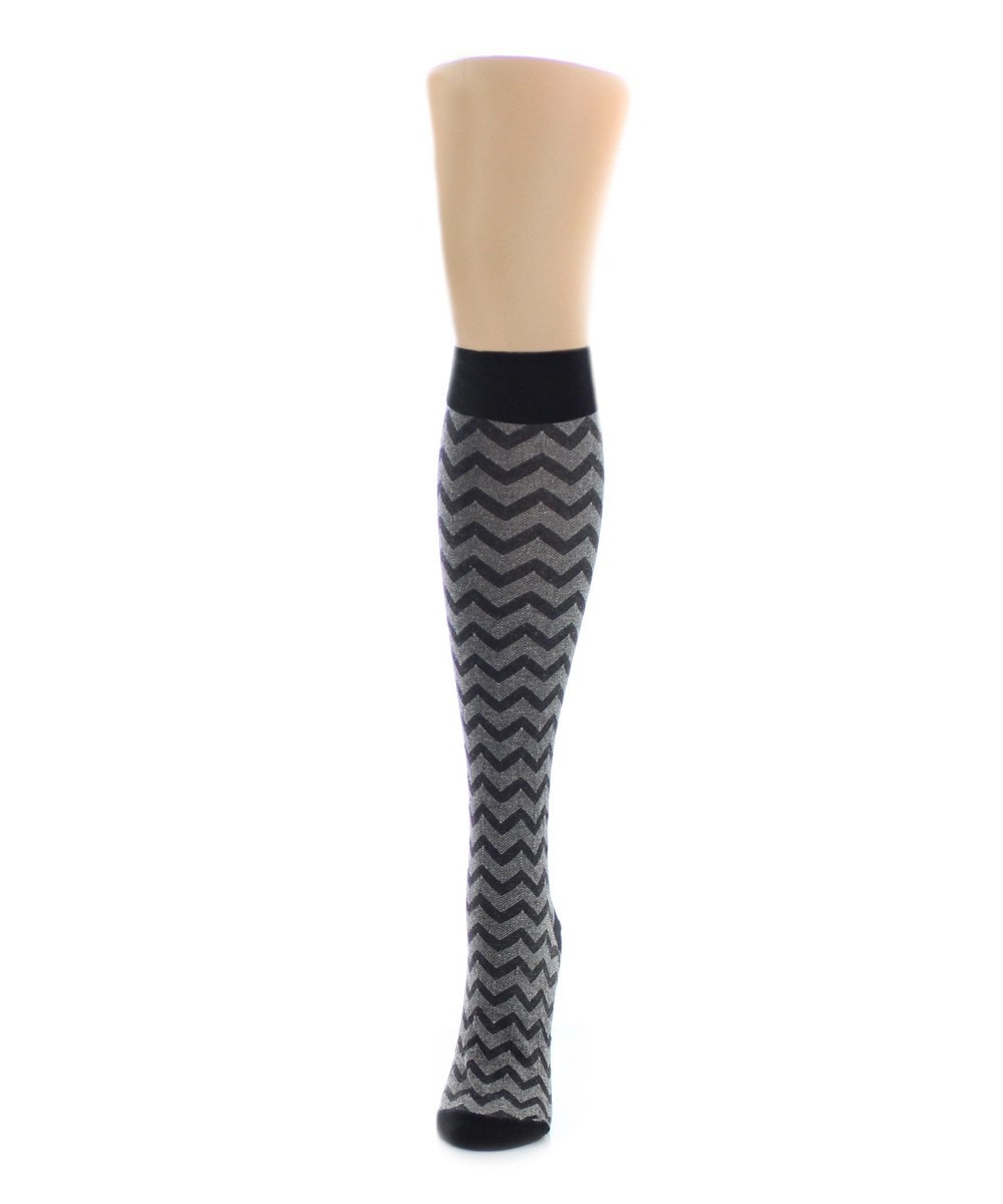 Zagtrast Two-Tone Cotton Blend Knee High Sock : Color: Black