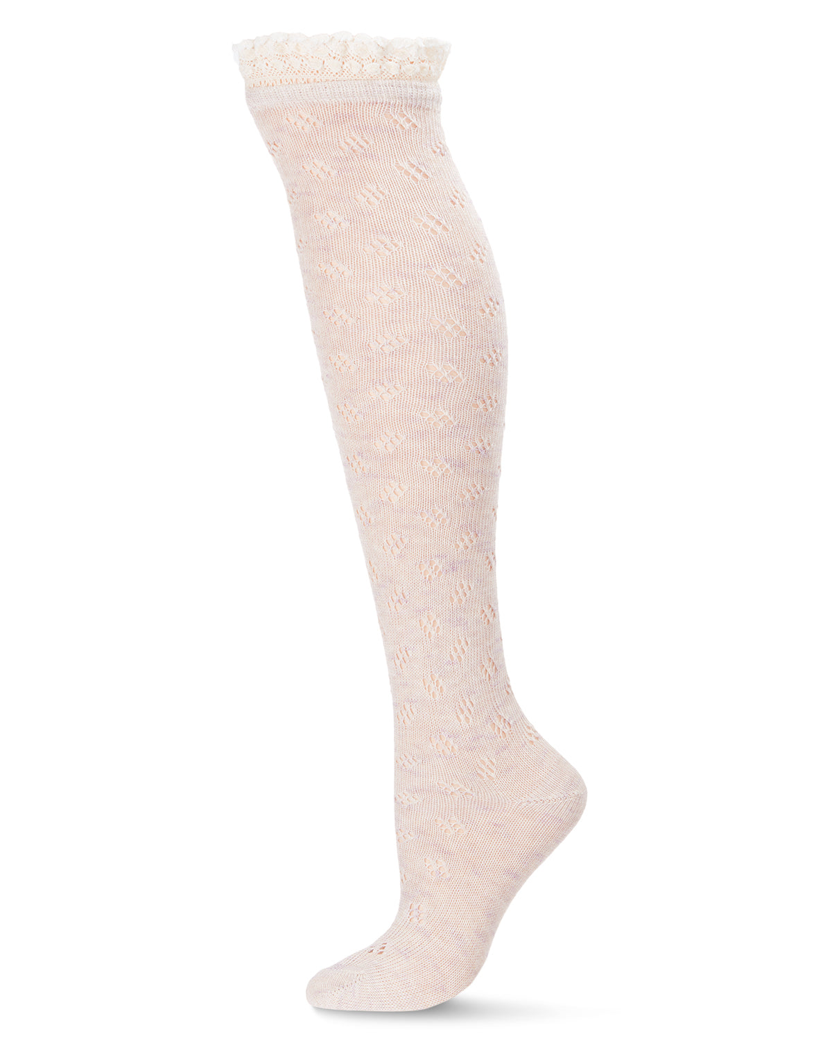 Slanted Class Combed Cotton Over The Knee Sock : Color: Oatmeal Heather