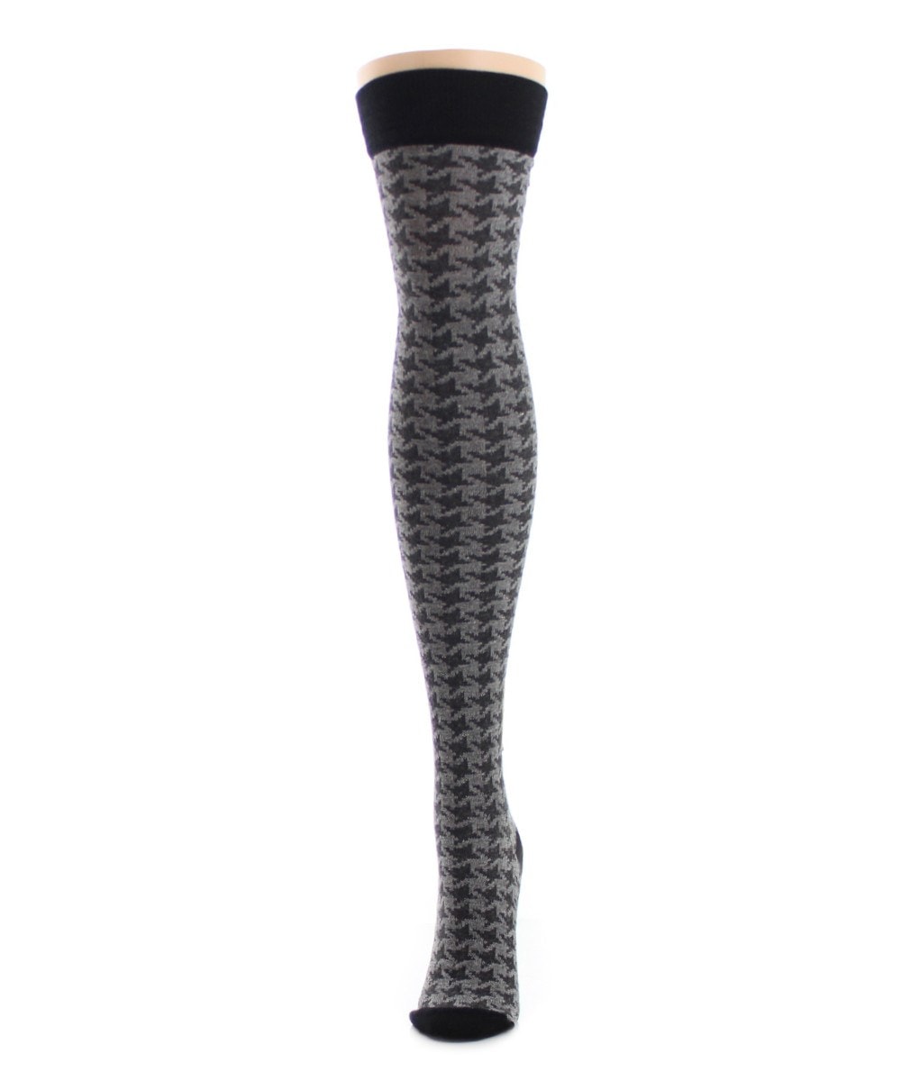 Houndstooth Over The Knee Warm Socks : Color: Black