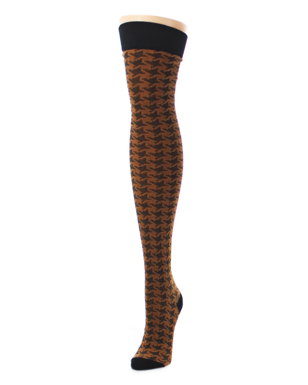 Houndstooth Over The Knee Warm Socks : Color: Sudan Brown