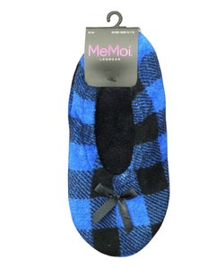 MeMoi Two Tone Check Fleece Lined Slippers