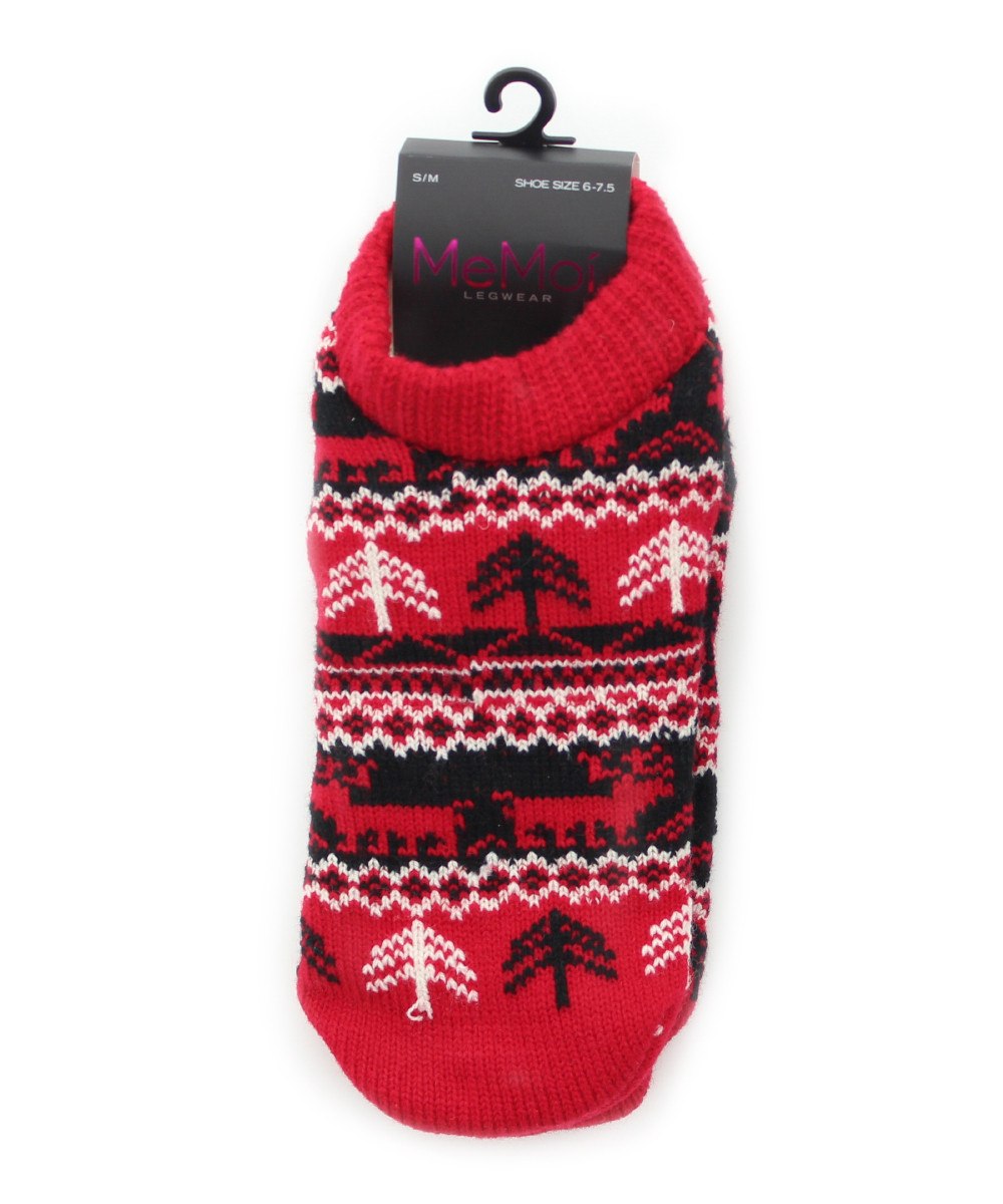 Holideer Fuzzy-Lined Bootie Slippers : Color: Tango Red