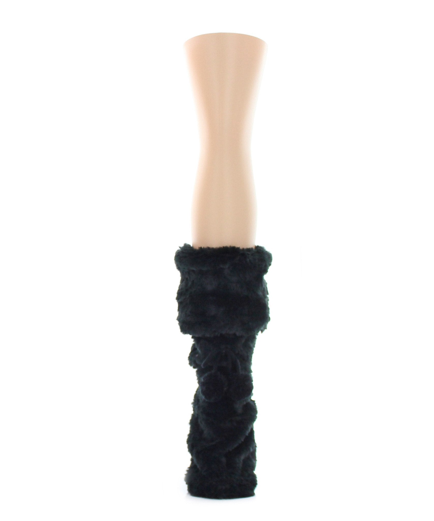 Women's Fuzzy Wuzzy Pom Pom Slippers : Color: Black