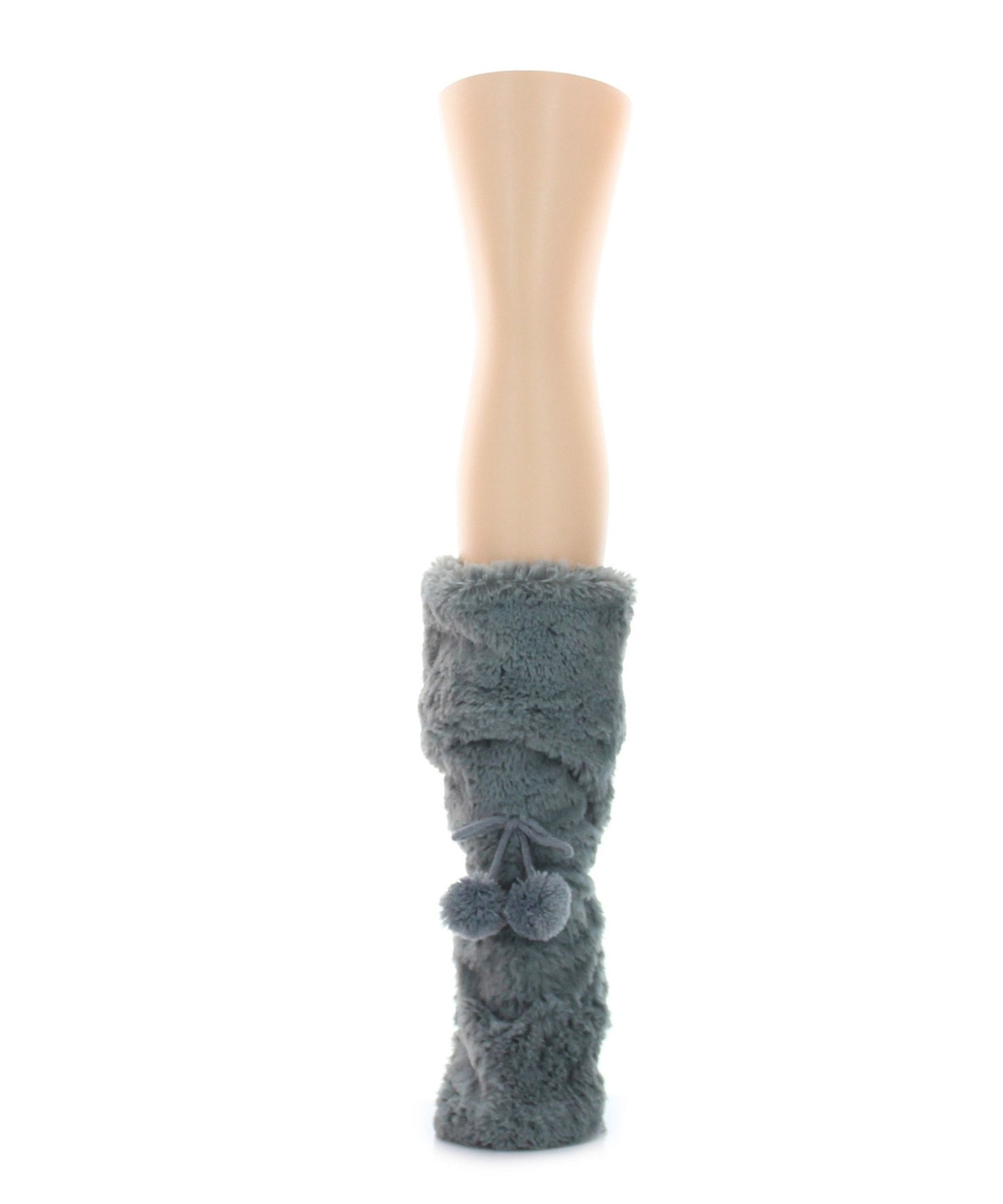 Women's Fuzzy Wuzzy Pom Pom Slippers : Color: Gray