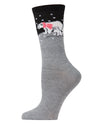 Women's Winter Polar Bear Crew Socks : Color: Medium Gray Heather