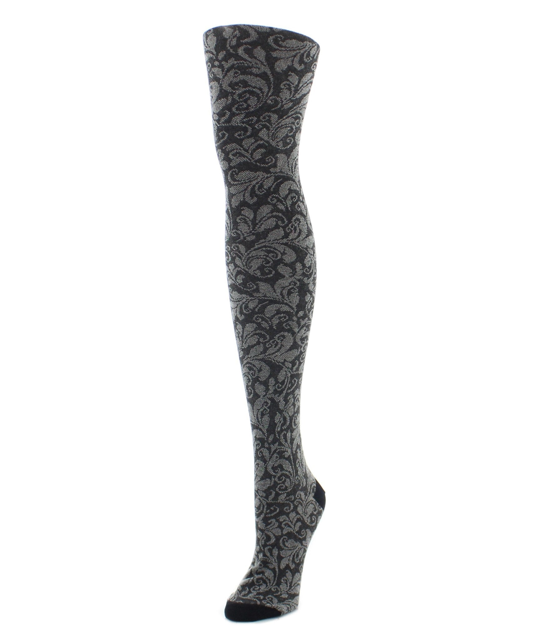 Fall Fashion Flirtatious Filigree Sweater Tights : Color: Black