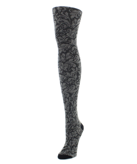 Fall Fashion Flirtatious Filigree Sweater Tights : Color: Black