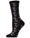 Sweet & Scary Black Cat Halloween Crew Socks : Color: Black