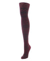 Diamond Fair Isle Patterned Cotton Blend Sweater Tights : Color: Burgundy Heather