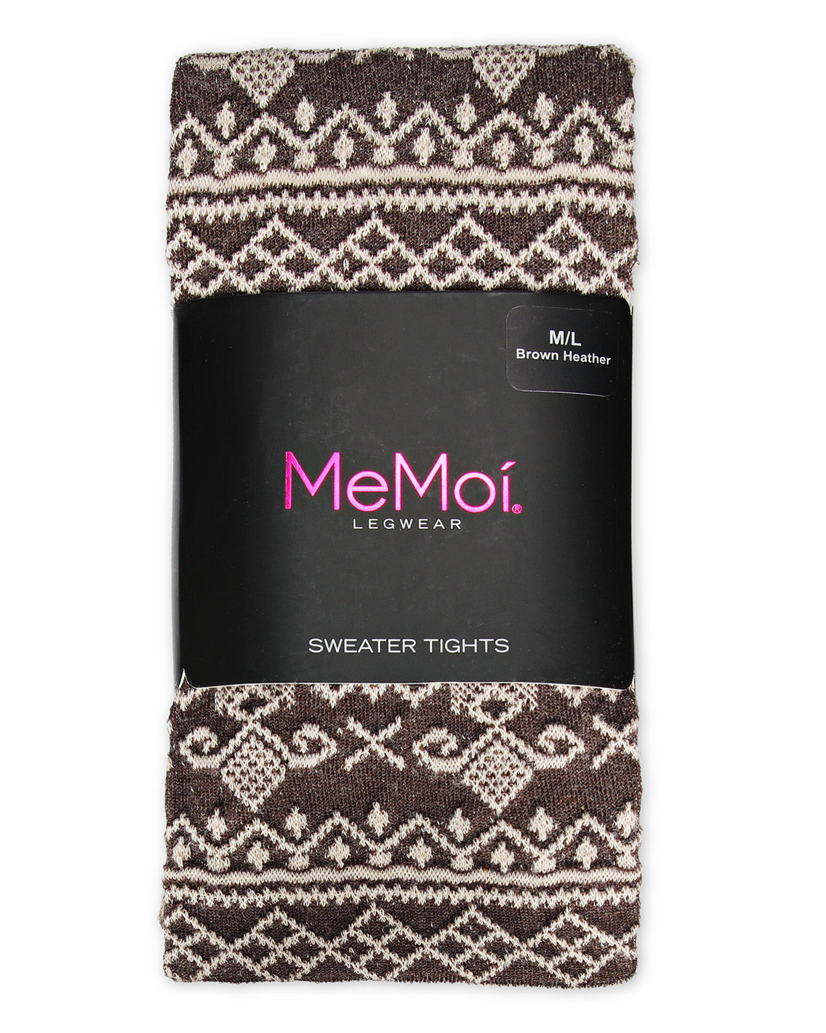 Holiday Snowflake Patterned Cotton Blend Sweater Tights : Color: Brown Heather