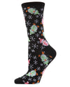 Women's Snowflake Penguins Christmas Crew Socks : Color: Black