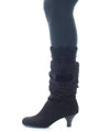 Maglina Dot Diamond Pom-Pom Knit Boot Toppers : Color: Black