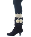 Maglina Dot Diamond Pom-Pom Knit Boot Toppers : Color: Oatmeal