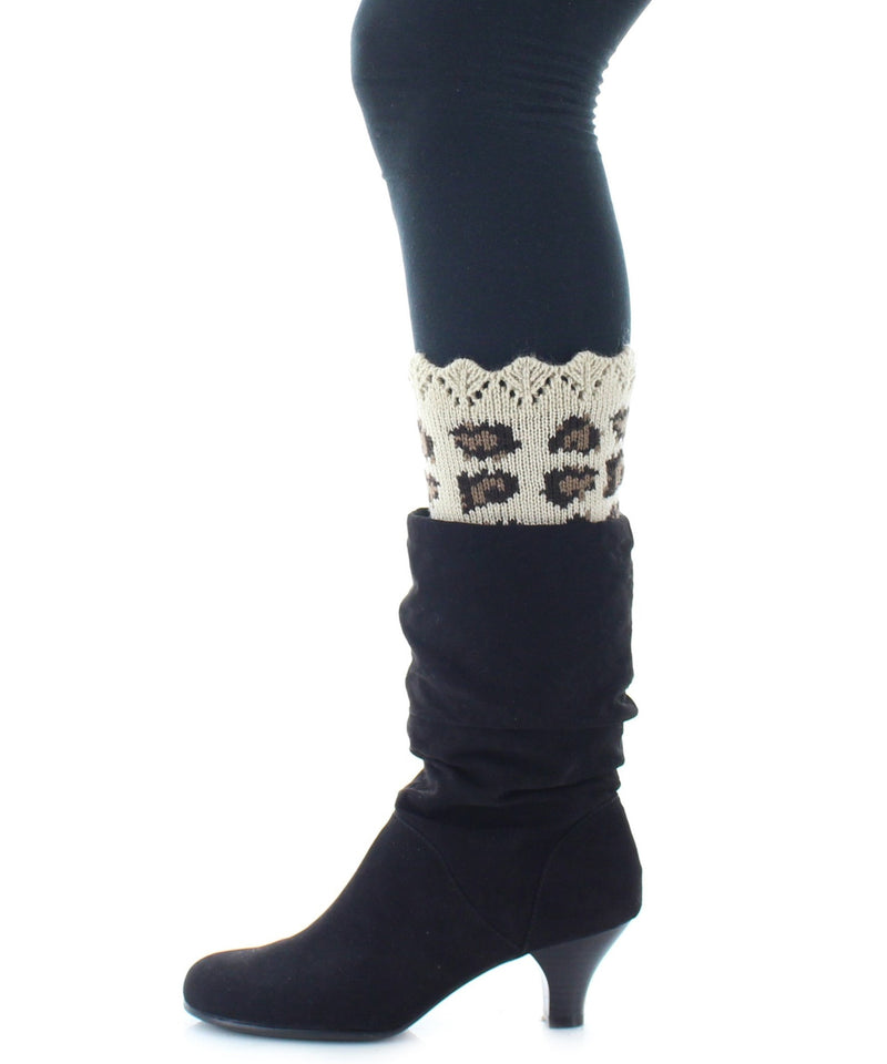 MeMoi Cheetah Print Knit Boot Toppers