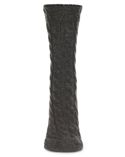 Classic Twist Chunky Knit Non-Skid Crew Sock : Color: Black