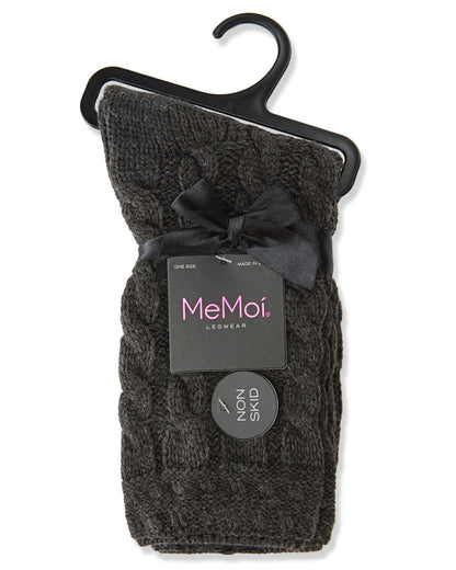 Classic Twist Chunky Knit Non-Skid Crew Sock : Color: Black