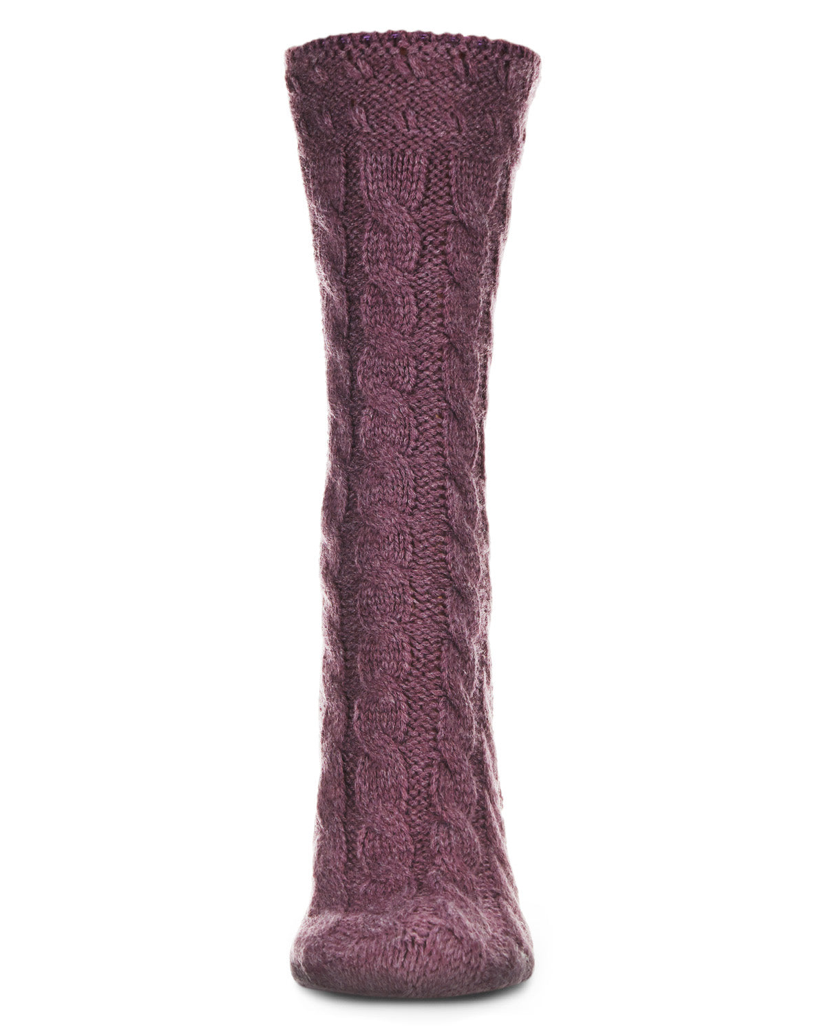 Classic Twist Chunky Knit Non-Skid Crew Sock : Color: Black