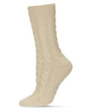 Classic Twist Chunky Knit Non-Skid Crew Sock : Color: Oatmeal