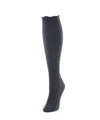 Pointelle Braid Chunky Knit Knee-High Socks : Color: Dark Gray Heather