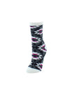 Tribal Print Fuzzy Lined Socks : Color: Pewter