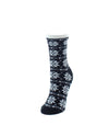 Women's Holiday Snowflake Fuzzy Lined Crew Socks : Color: Black