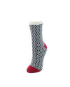 Trellis Fuzzy Lined Non-Skid Crew Socks : Color: Black