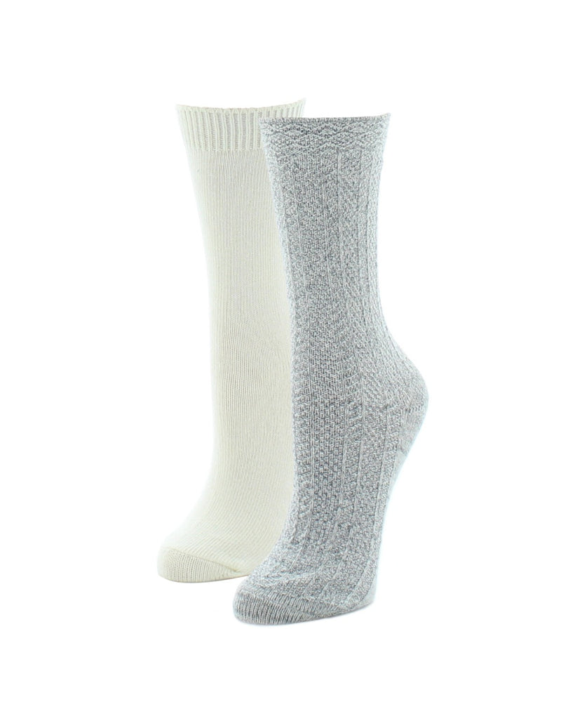 MeMoi Speckled Fuzzy Boot Socks 2-Pack