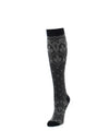 Feather Print Cotton Blend Knee High Socks : Color: Black