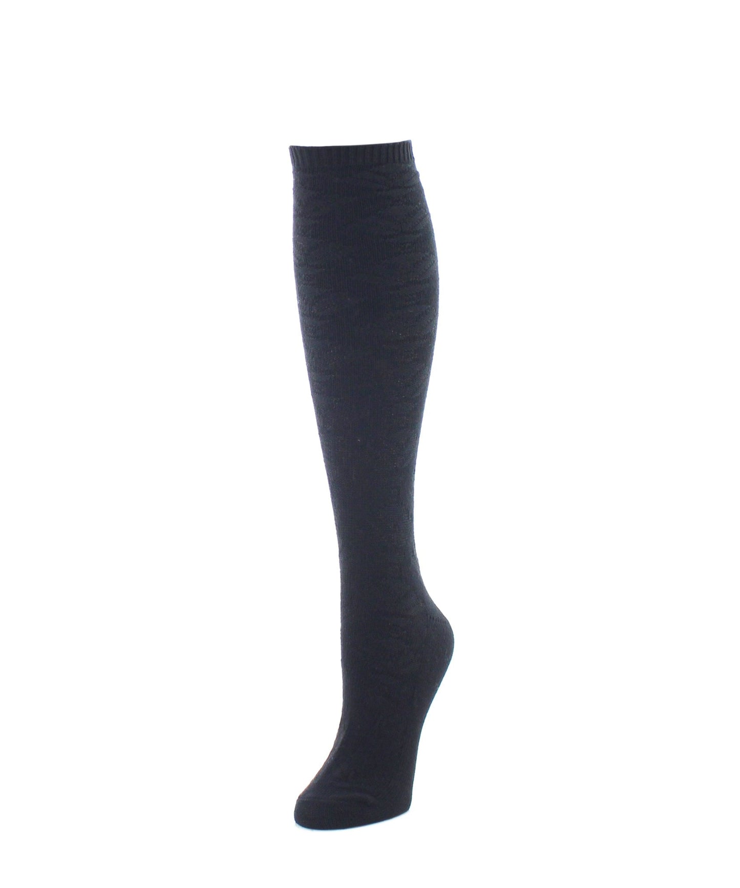 Women's Flower Lined Ribbed Knee High Socks : Color: Chai Tea