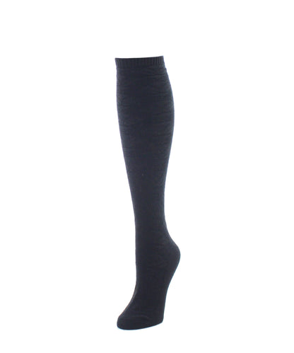 Women's Flower Lined Ribbed Knee High Socks : Color: Chai Tea